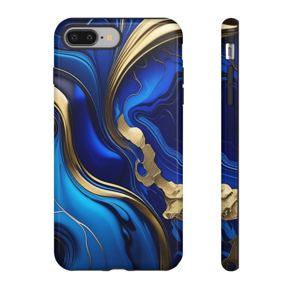 Royal Blue and Gold iPhone | Samsung | Samsung Galaxy | Google Pixel - Cell Phone Tough Cases - Image 3