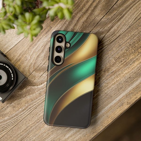 Green and Gold iPhone | Samsung | Samsung Galaxy | Google Pixel - Cell Phone Tough Cases - Image 204