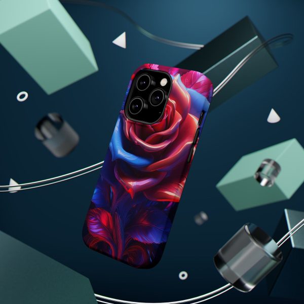 Red and Blue Rose- Custom Magnetic Tough Case for iPhone - Dual Layer Protection with MagSafe® Compatibility - Matte or Glossy Finish - Image 18