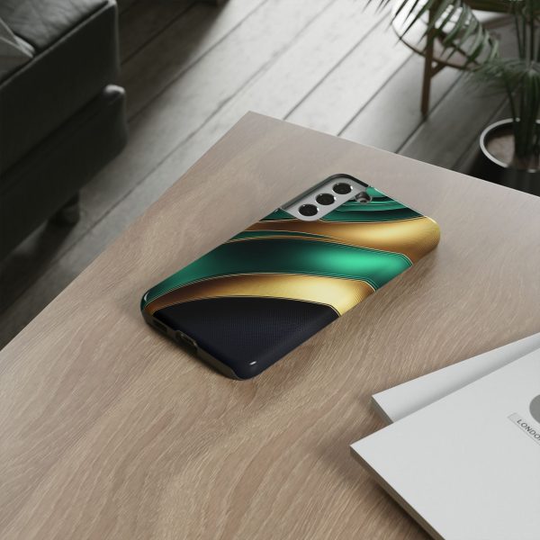 Green and Gold iPhone | Samsung | Samsung Galaxy | Google Pixel - Cell Phone Tough Cases - Image 82