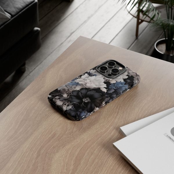 Black and White Flowers iPhone | Samsung | Samsung Galaxy | Google Pixel - Cell Phone Tough Cases - Image 100