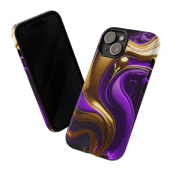 Purple and Gold Liquid iPhone | Samsung | Samsung Galaxy | Google Pixel - Cell Phone Tough Cases - Image 162