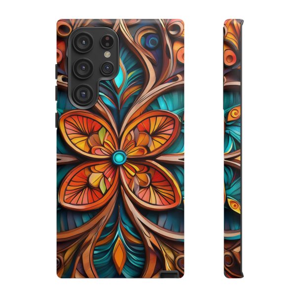 Wood Grain Flower iPhone | Samsung | Samsung Galaxy | Google Pixel - Cell Phone Tough Cases - Image 87