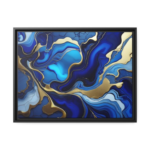 Royal Blue Gold RB1 Marble Matte Canvas, Black Frame - Image 17