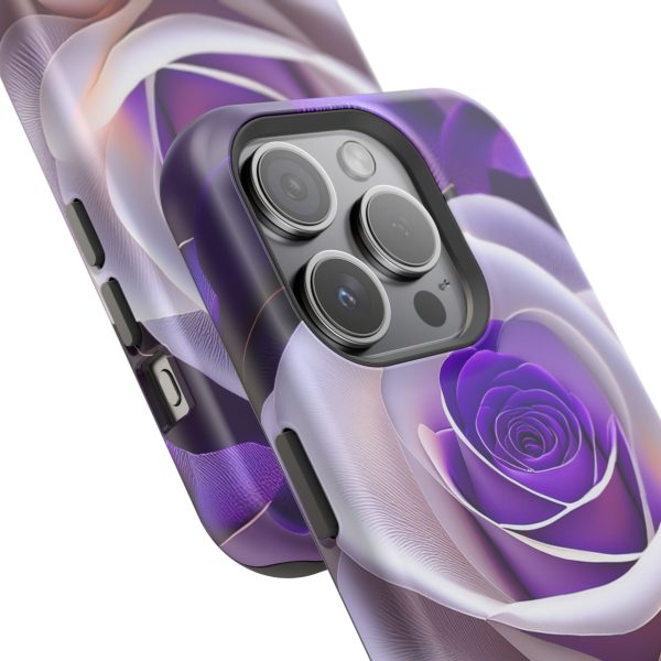 Purple and White Custom Magnetic Tough Case for iPhone - Dual Layer Protection with MagSafe® Compatibility - Matte or Glossy Finish - Image 98