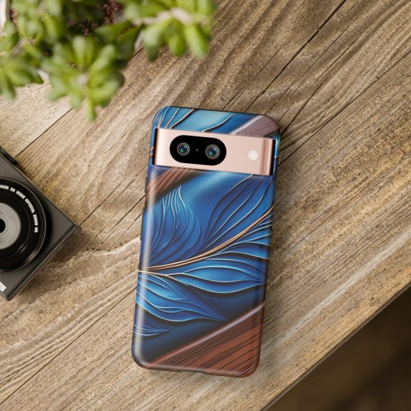 Blue Leather iPhone | Samsung | Samsung Galaxy | Google Pixel - Cell Phone Tough Cases - Image 230