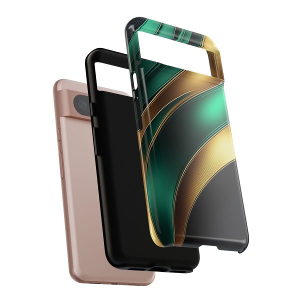 Green and Gold iPhone | Samsung | Samsung Galaxy | Google Pixel - Cell Phone Tough Cases - Image 228