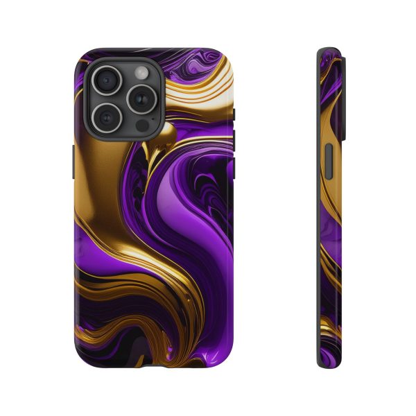 Purple and Gold Liquid iPhone | Samsung | Samsung Galaxy | Google Pixel - Cell Phone Tough Cases - Image 179