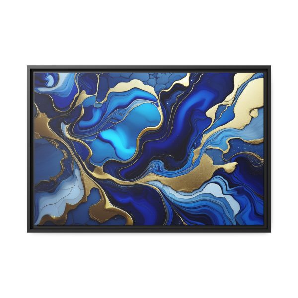 Royal Blue Gold RB1 Marble Matte Canvas, Black Frame - Image 21