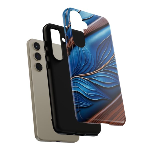 Blue Leather iPhone | Samsung | Samsung Galaxy | Google Pixel - Cell Phone Tough Cases - Image 199