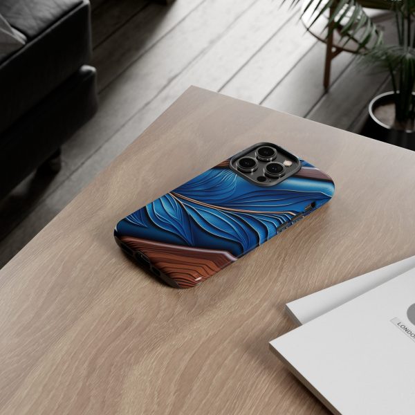 Blue Leather iPhone | Samsung | Samsung Galaxy | Google Pixel - Cell Phone Tough Cases - Image 97