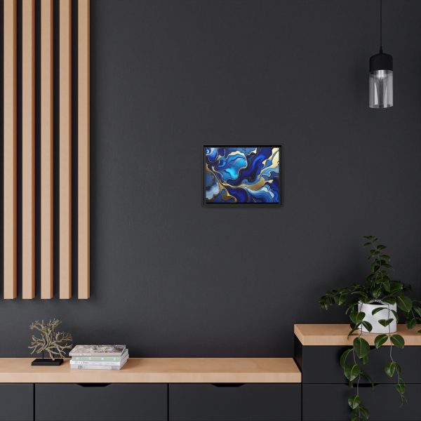 Royal Blue Gold RB1 Marble Matte Canvas, Black Frame - Image 12