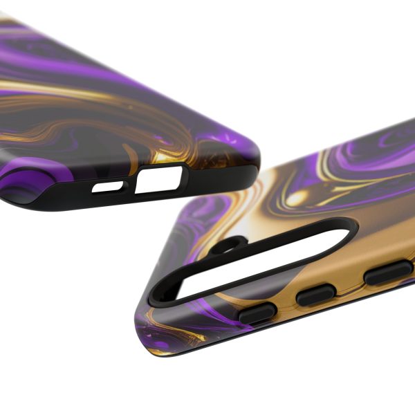 Purple and Gold Liquid iPhone | Samsung | Samsung Galaxy | Google Pixel - Cell Phone Tough Cases - Image 202