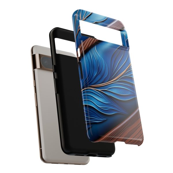 Blue Leather iPhone | Samsung | Samsung Galaxy | Google Pixel - Cell Phone Tough Cases - Image 219