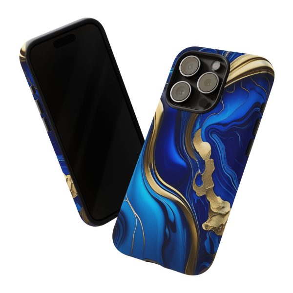 Royal Blue and Gold iPhone | Samsung | Samsung Galaxy | Google Pixel - Cell Phone Tough Cases - Image 177