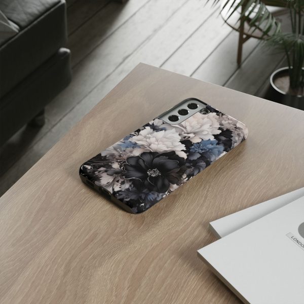 Black and White Flowers iPhone | Samsung | Samsung Galaxy | Google Pixel - Cell Phone Tough Cases - Image 82