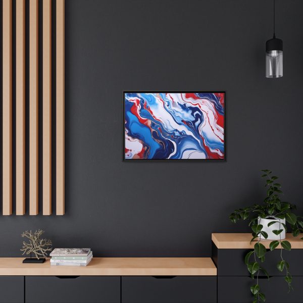 Red White and Blue TS3 Marble Matte Canvas, Black Frame - Image 24