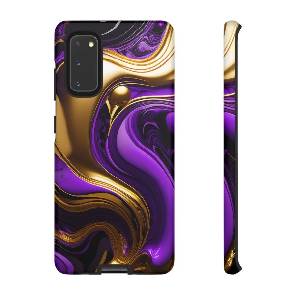 Purple and Gold Liquid iPhone | Samsung | Samsung Galaxy | Google Pixel - Cell Phone Tough Cases - Image 26