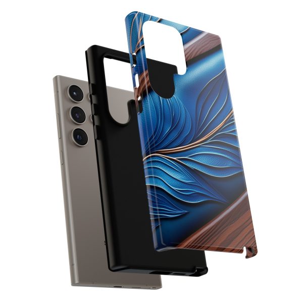 Blue Leather iPhone | Samsung | Samsung Galaxy | Google Pixel - Cell Phone Tough Cases - Image 209