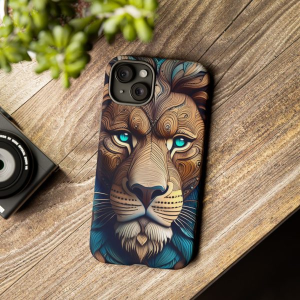 Wood Lion Art iPhone | Google Pixel - Cell Phone Tough Cases - Image 104