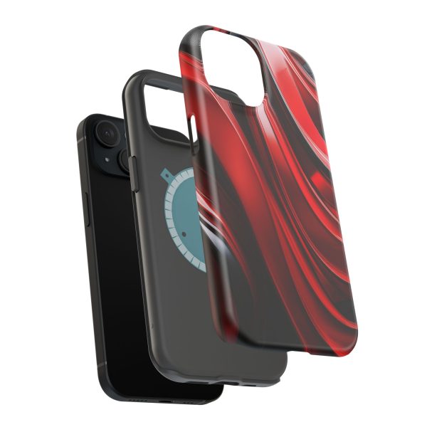 Red and Black Custom Magnetic Tough Case for iPhone - Dual Layer Protection with MagSafe® Compatibility - Matte or Glossy Finish - Image 87