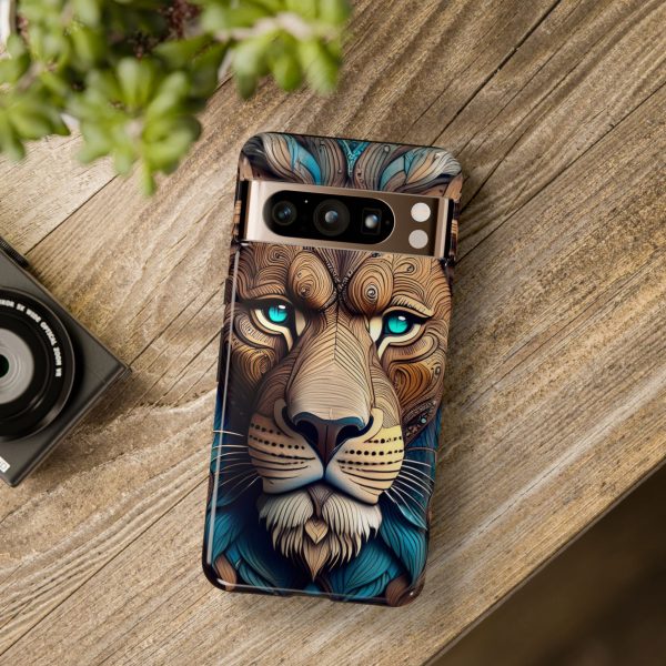 Wood Lion Art iPhone | Google Pixel - Cell Phone Tough Cases - Image 121