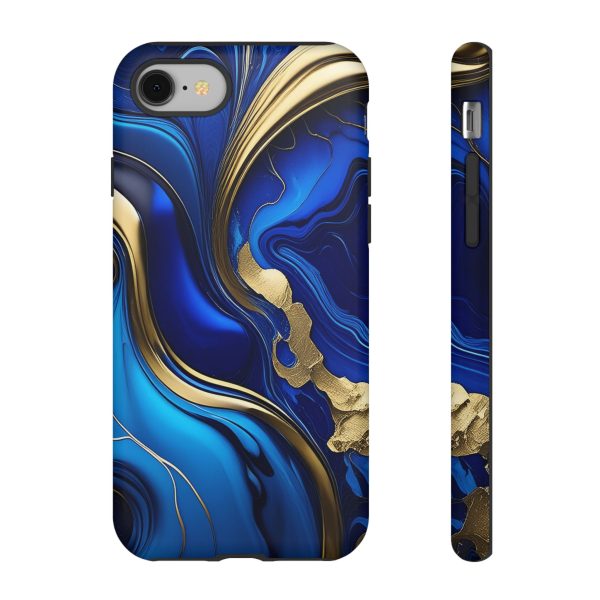 Royal Blue and Gold iPhone | Samsung | Samsung Galaxy | Google Pixel - Cell Phone Tough Cases - Image 2