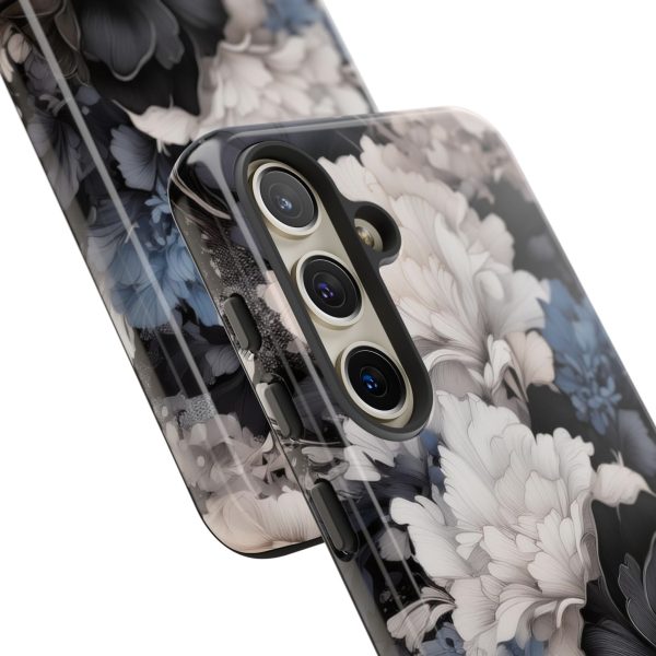 Black and White Flowers iPhone | Samsung | Samsung Galaxy | Google Pixel - Cell Phone Tough Cases - Image 186