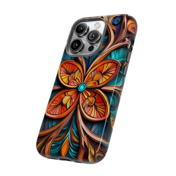 Wood Grain Flower iPhone | Samsung | Samsung Galaxy | Google Pixel - Cell Phone Tough Cases - Image 98