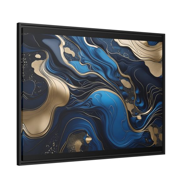 Blue Gold Abstract Art 2 Matte Canvas, Black Frame - Image 34