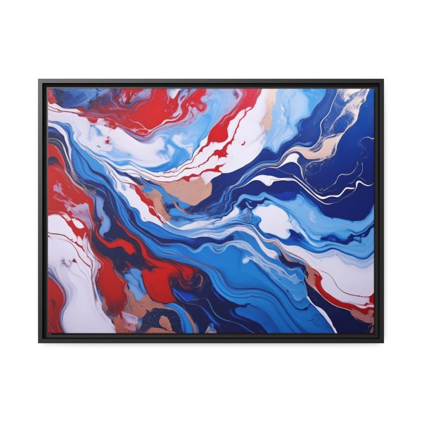 Red White and Blue TS2 Marble Matte Canvas, Black Frame - Image 25