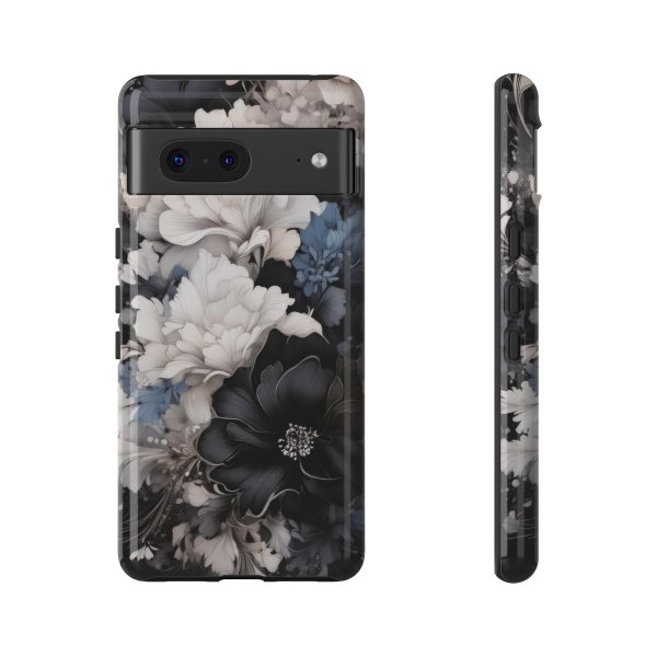 Black and White Flowers iPhone | Samsung | Samsung Galaxy | Google Pixel - Cell Phone Tough Cases - Image 145