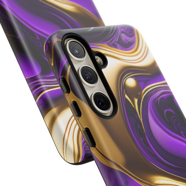 Purple and Gold Liquid iPhone | Samsung | Samsung Galaxy | Google Pixel - Cell Phone Tough Cases - Image 201