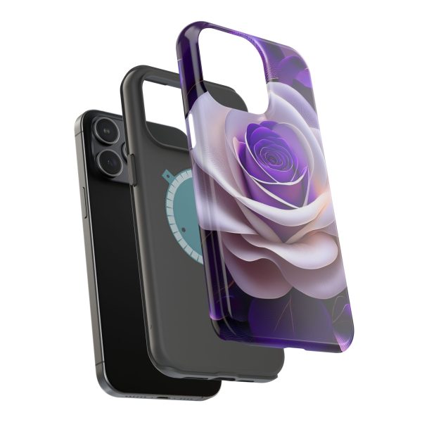 Purple and White Custom Magnetic Tough Case for iPhone - Dual Layer Protection with MagSafe® Compatibility - Matte or Glossy Finish - Image 112