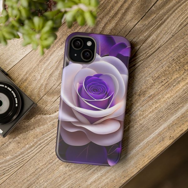 Purple and White Custom Magnetic Tough Case for iPhone - Dual Layer Protection with MagSafe® Compatibility - Matte or Glossy Finish - Image 110