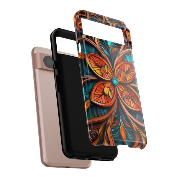 Wood Grain Flower iPhone | Samsung | Samsung Galaxy | Google Pixel - Cell Phone Tough Cases - Image 228