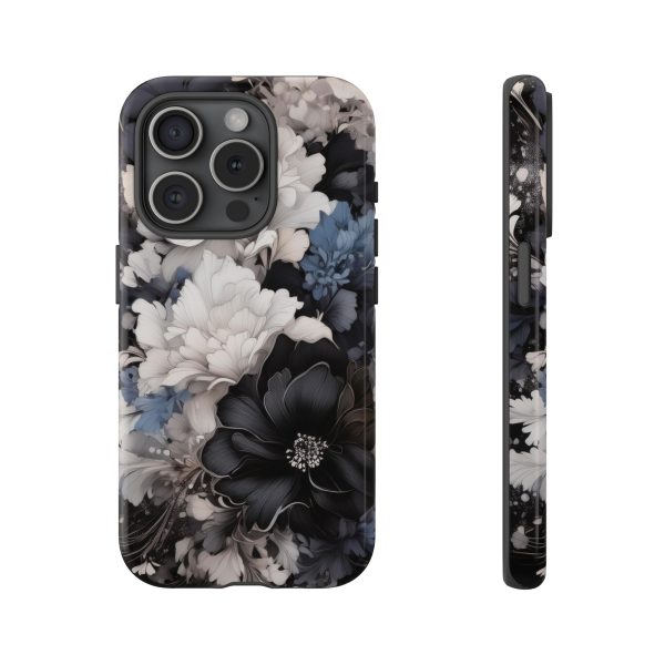 Black and White Flowers iPhone | Samsung | Samsung Galaxy | Google Pixel - Cell Phone Tough Cases - Image 173