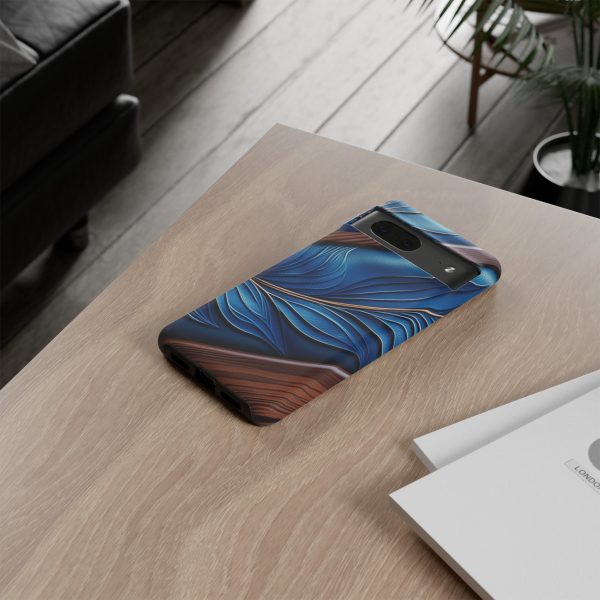 Blue Leather iPhone | Samsung | Samsung Galaxy | Google Pixel - Cell Phone Tough Cases - Image 149