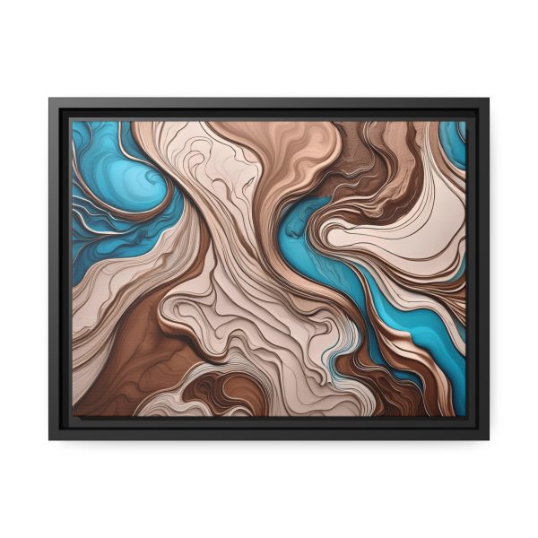 Brown and Teal Abstract BT1 Matte Canvas, Black Frame - Image 9