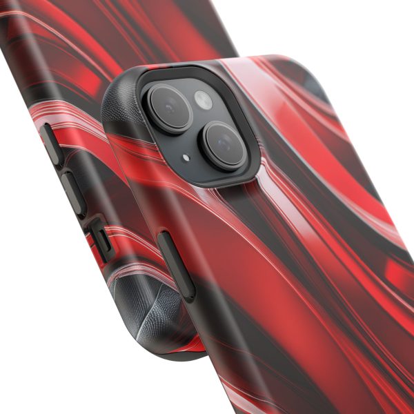 Red and Black Custom Magnetic Tough Case for iPhone - Dual Layer Protection with MagSafe® Compatibility - Matte or Glossy Finish - Image 108