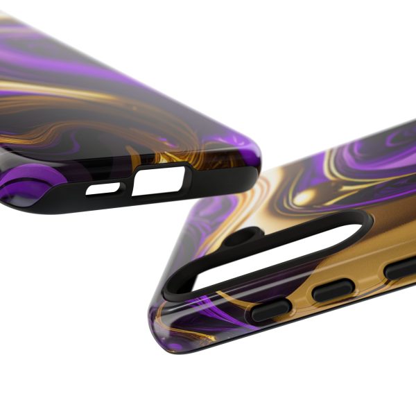 Purple and Gold Liquid iPhone | Samsung | Samsung Galaxy | Google Pixel - Cell Phone Tough Cases - Image 187