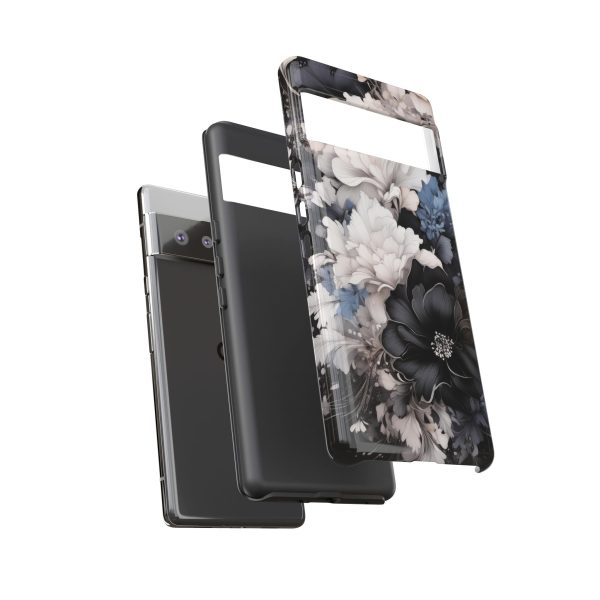 Black and White Flowers iPhone | Samsung | Samsung Galaxy | Google Pixel - Cell Phone Tough Cases - Image 155