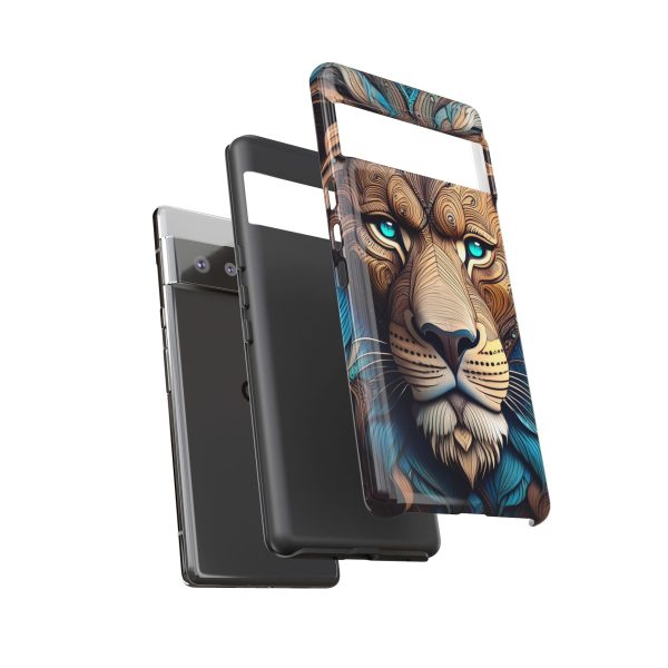 Wood Lion Art iPhone | Google Pixel - Cell Phone Tough Cases - Image 87