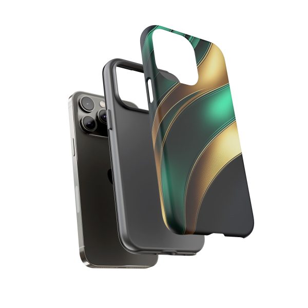 Green and Gold iPhone | Samsung | Samsung Galaxy | Google Pixel - Cell Phone Tough Cases - Image 119