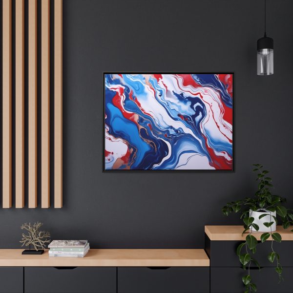 Red White and Blue TS3 Marble Matte Canvas, Black Frame - Image 36