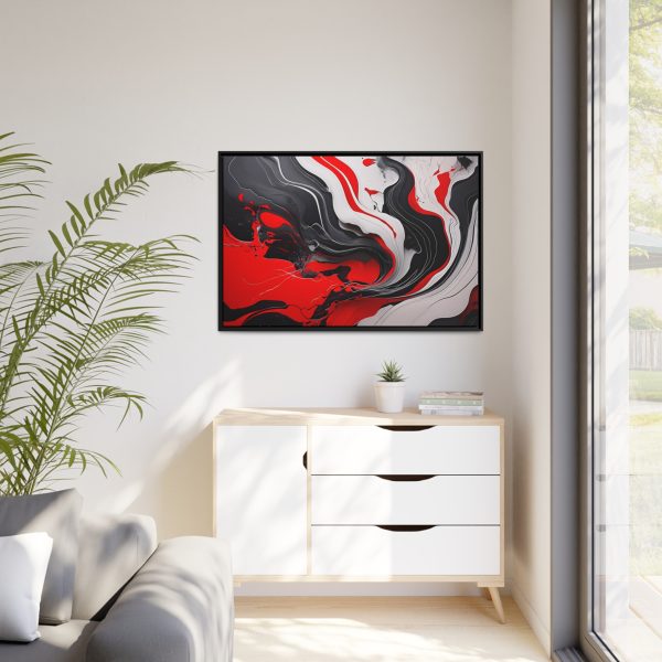 Red and Black Abstract 1 Matte Canvas, Black Frame - Image 39