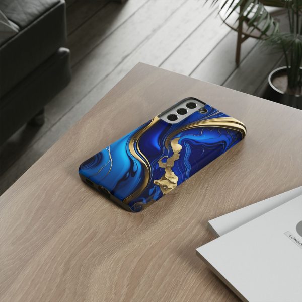 Royal Blue and Gold iPhone | Samsung | Samsung Galaxy | Google Pixel - Cell Phone Tough Cases - Image 84