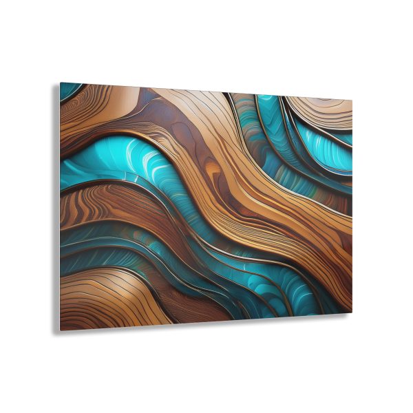 Teal and Wood Grain Acrylic Prints