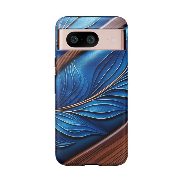 Blue Leather iPhone | Samsung | Samsung Galaxy | Google Pixel - Cell Phone Tough Cases - Image 231