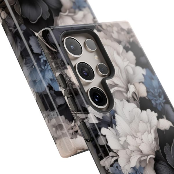 Black and White Flowers iPhone | Samsung | Samsung Galaxy | Google Pixel - Cell Phone Tough Cases - Image 206